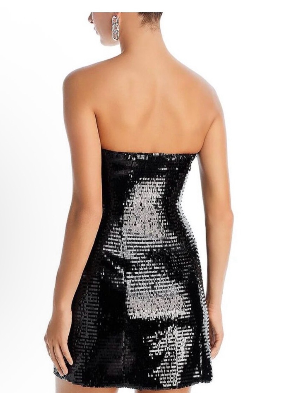 A.L.C. Black Sequin Strapless Mini Dress